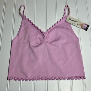 No Boundaries Pink Seamless Wirefree Ribbed Bralette Womens Size L